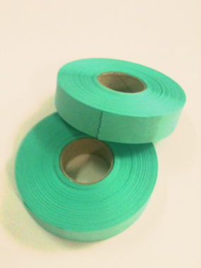 GREEN Plain Tags-on-roll